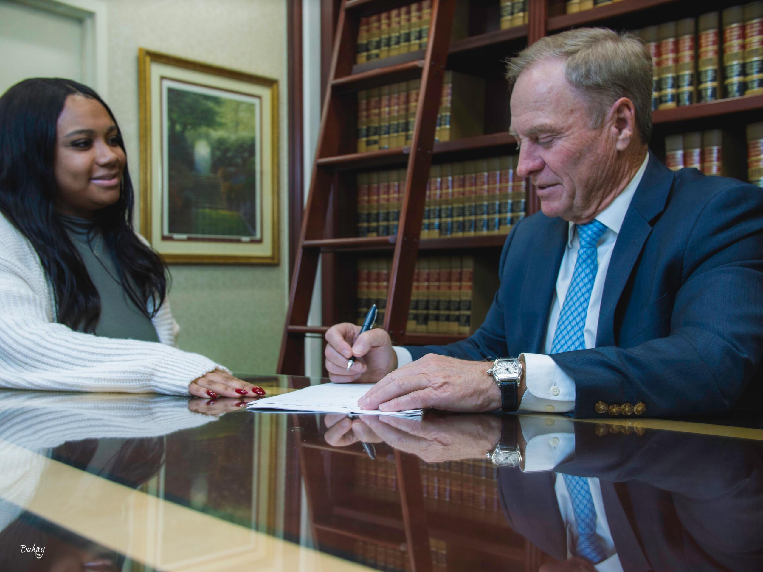 Frank Russell with client
